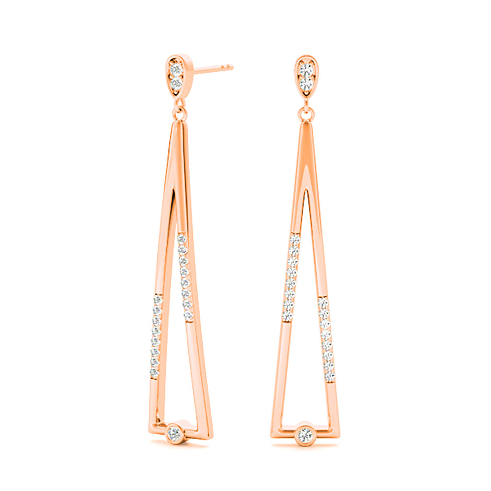 0.25 ctw Diamond Modern Drop Earrings-VIRABYANI